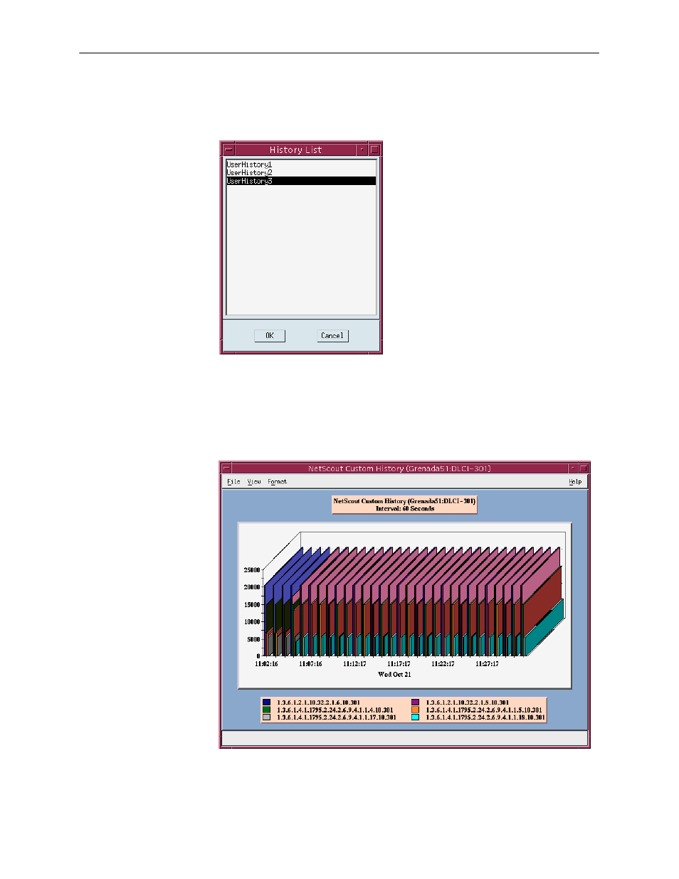 Step 5, Monitoring a dlci, History files have been loaded | Paradyne 9820-2M User Manual | Page 195 / 281