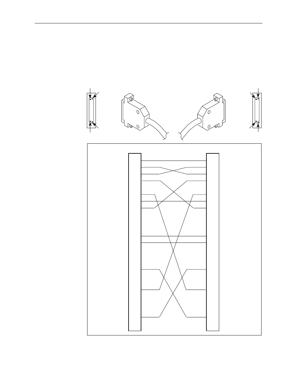 Standard, Eia-232-d crossover cable, In appendix c | Connectors, cables, and pin | Paradyne 9820-2M User Manual | Page 250 / 281