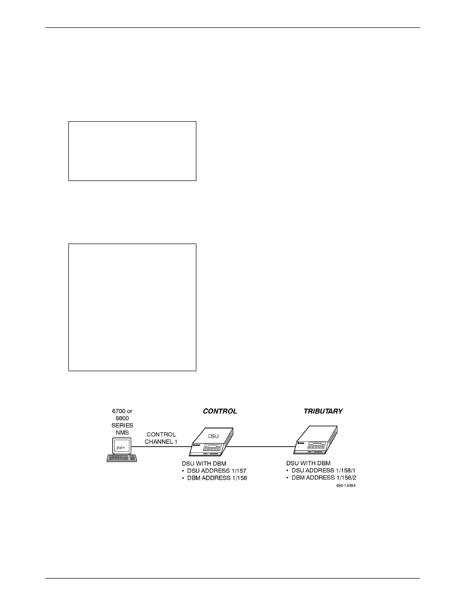 Addressing the unit, Verifying operation and testing connections, Addressing example | Tributary dsu addressing | Paradyne COMSPHERE 3615 User Manual | Page 30 / 135