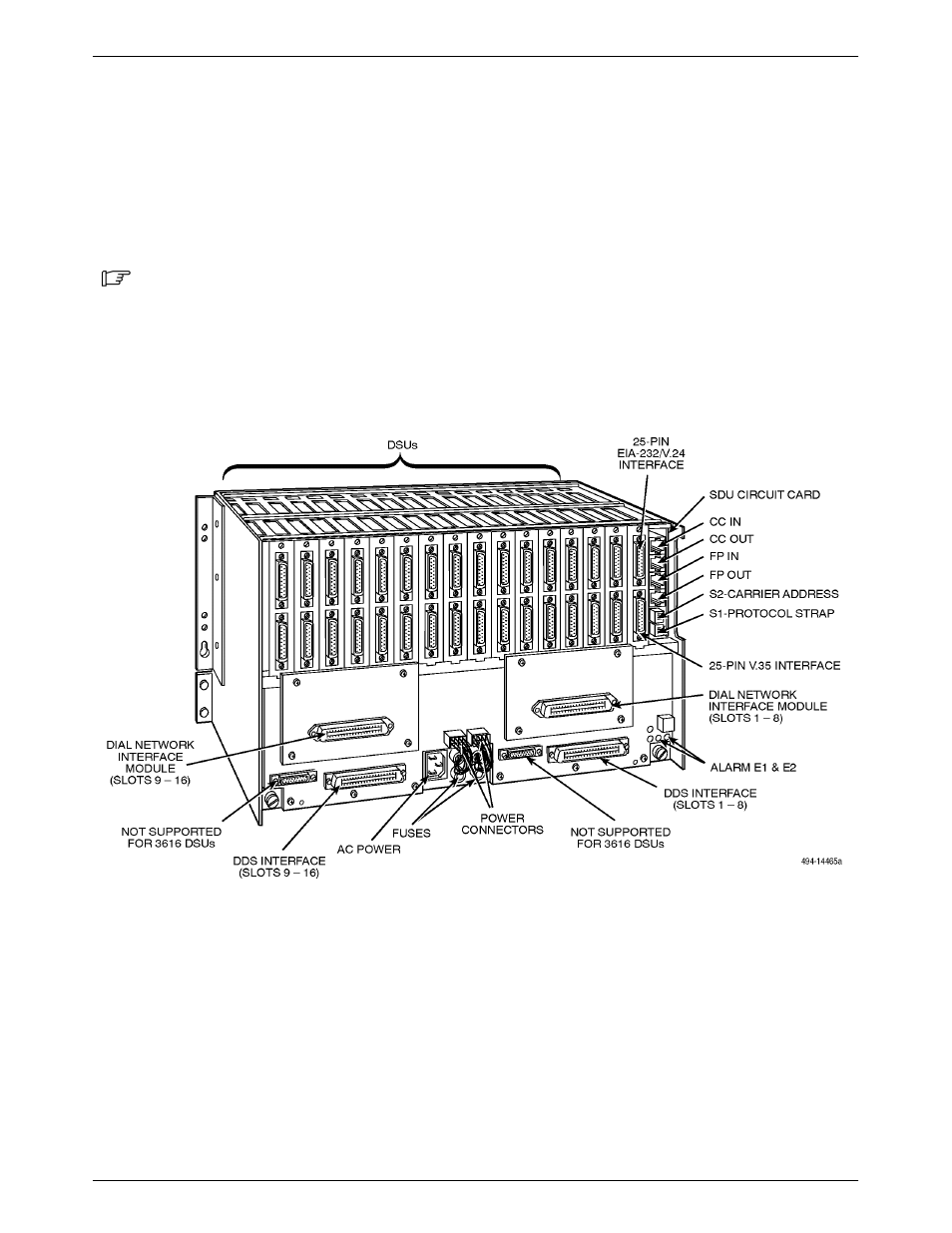 Installing the dsu, Comsphere 3000 series carrier, rear view | Paradyne COMSPHERE 3615 User Manual | Page 37 / 135