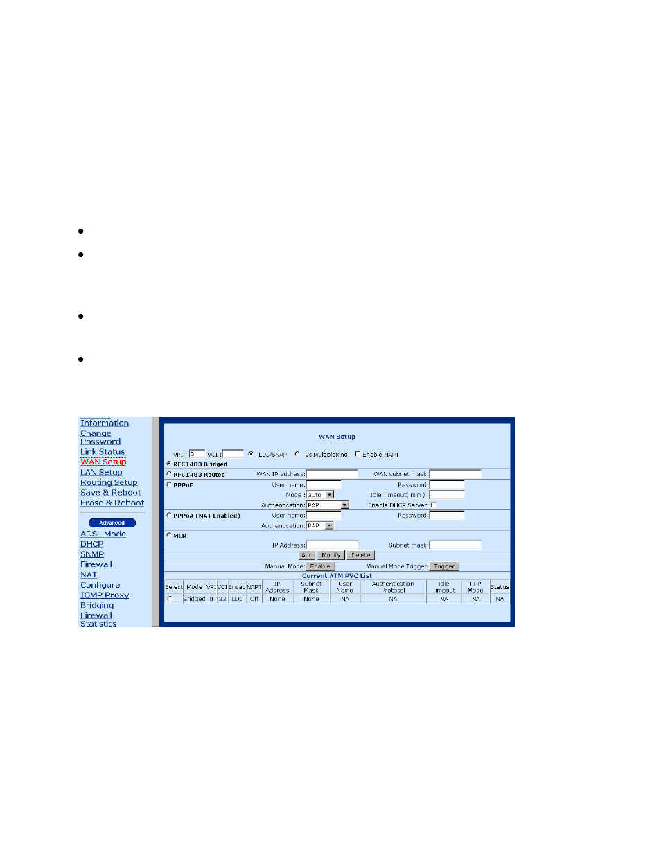 Wan setup, 4 wan setup | Paradyne 6212 User Manual | Page 33 / 102