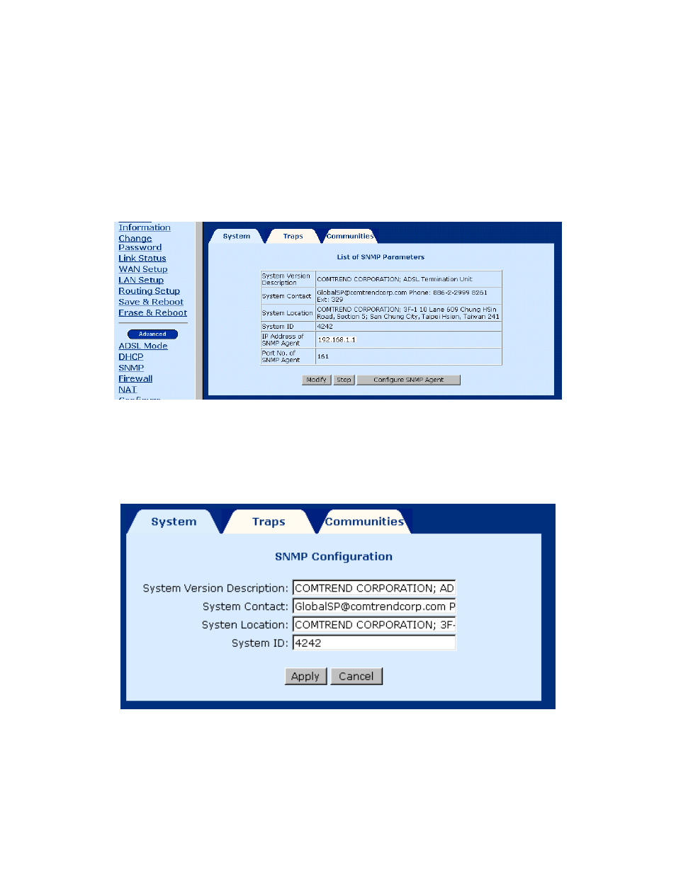 Snmp, Modifying snmp parameters, 5 snmp | 1 modifying snmp parameters | Paradyne 6212 User Manual | Page 47 / 102