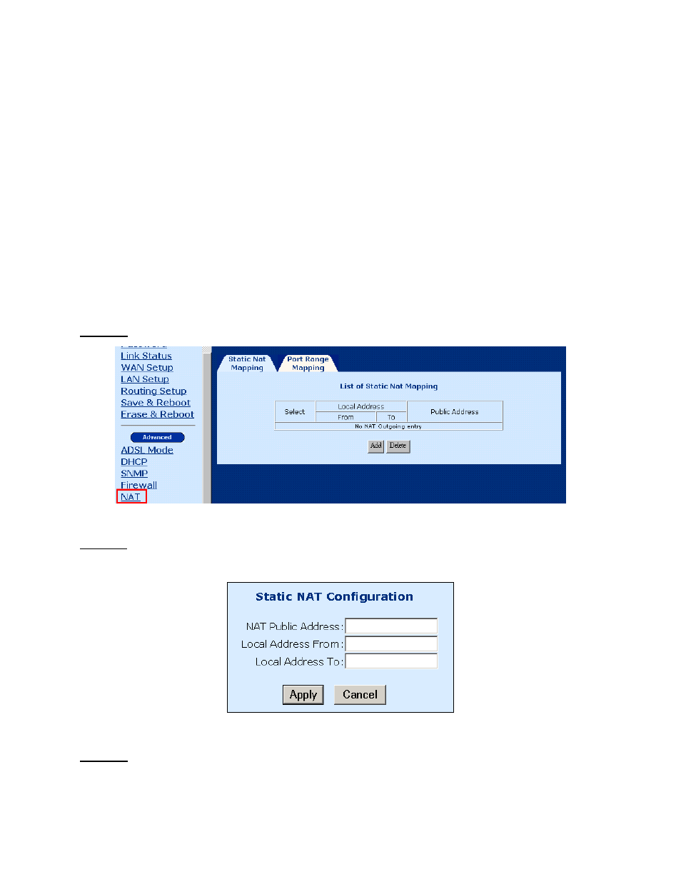 Static nat mapping, 7 nat, 1 static nat mapping | Paradyne 6212 User Manual | Page 54 / 102