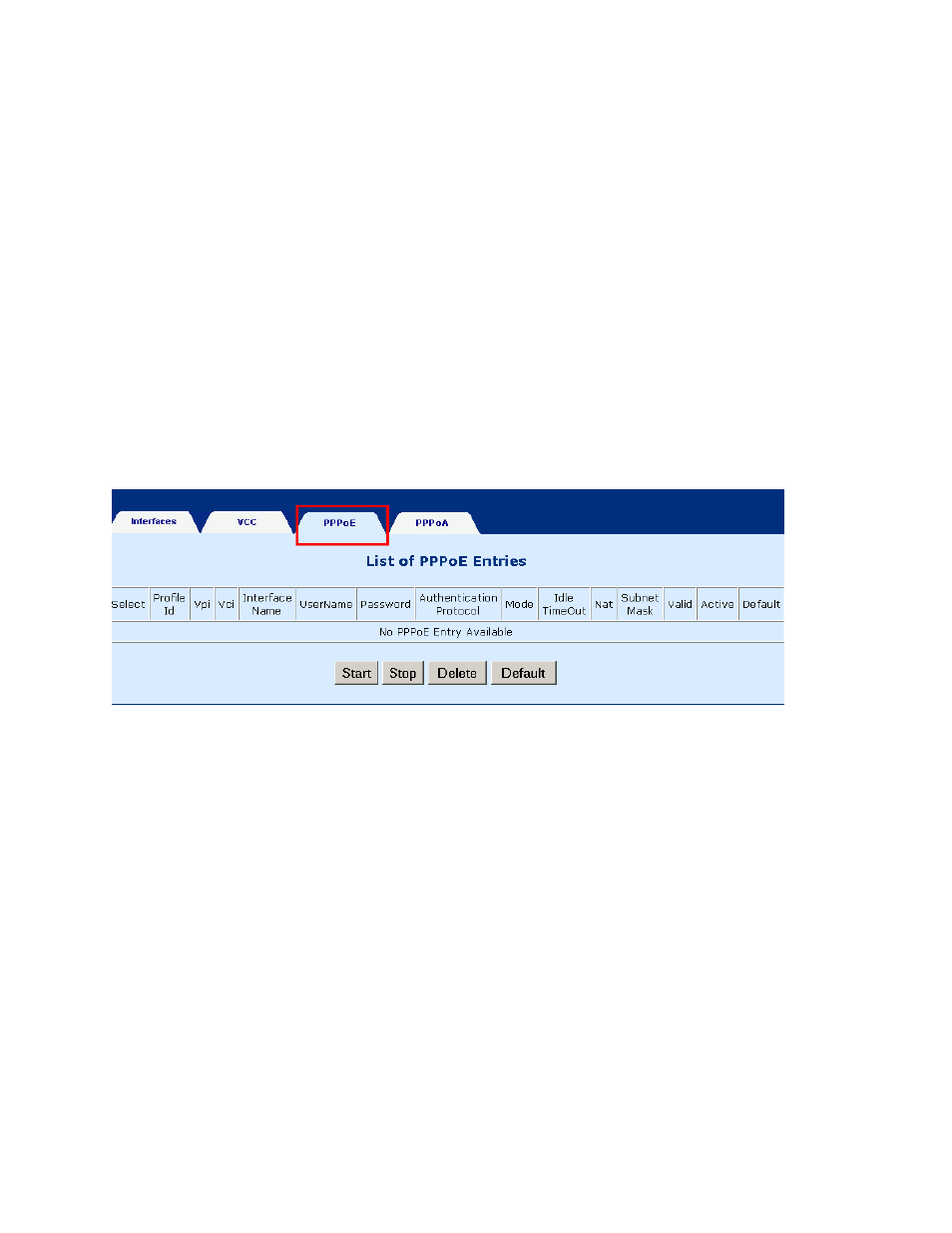 Delete a vcc, Show vcc quality, Pppoe | Paradyne 6212 User Manual | Page 65 / 102