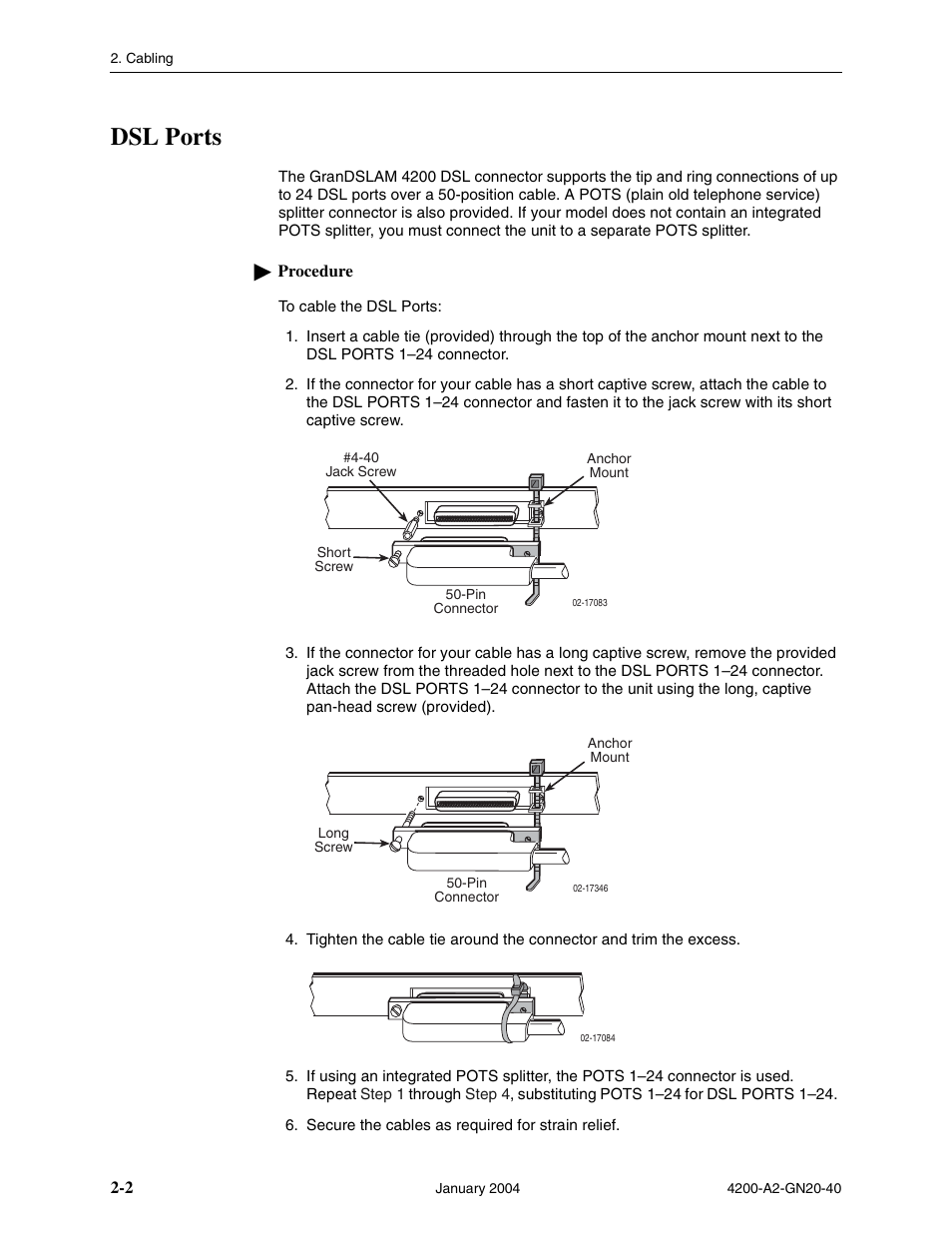 Dsl ports | Paradyne IP DSLAM GranDSLAM 4200 User Manual | Page 26 / 72