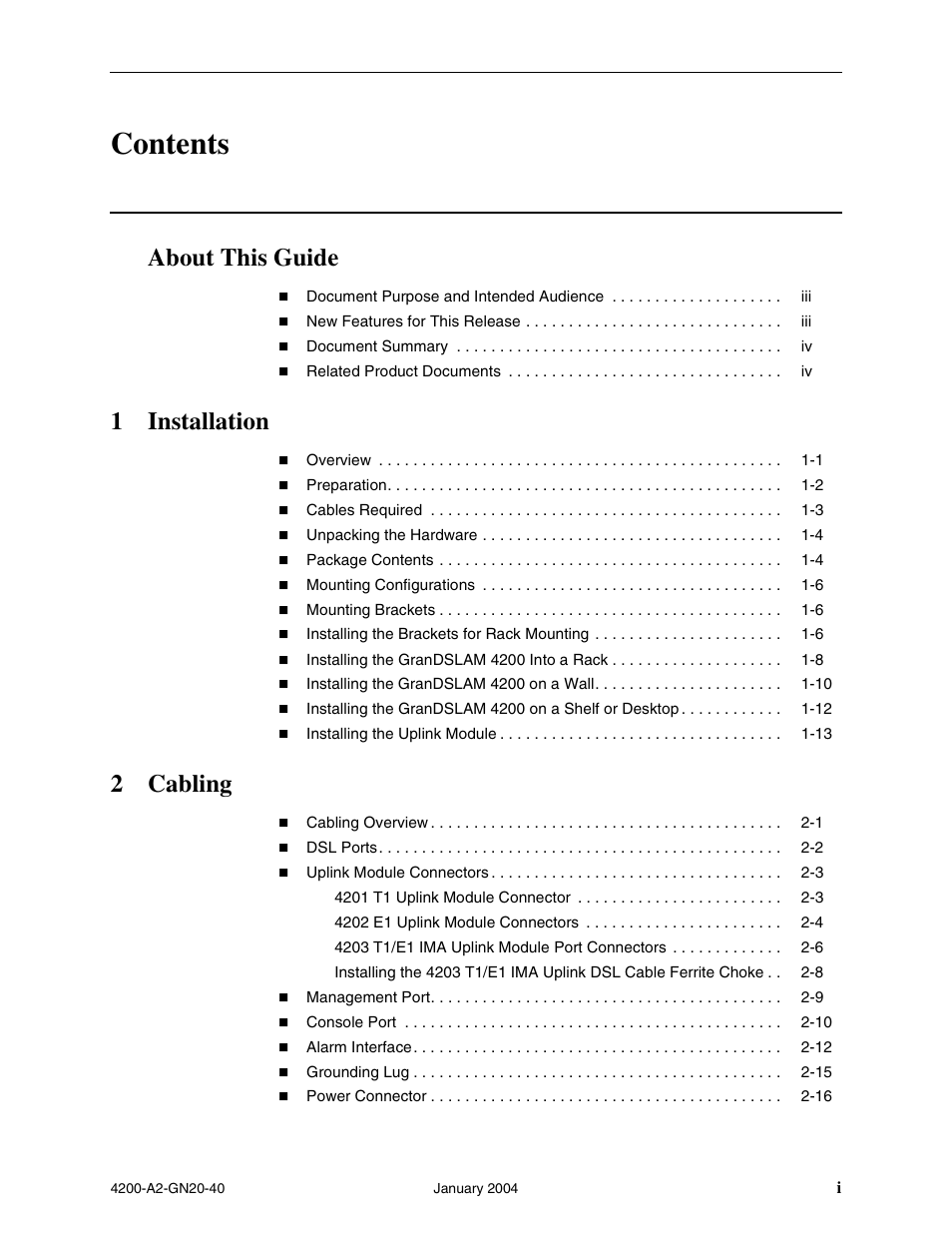 Paradyne IP DSLAM GranDSLAM 4200 User Manual | Page 7 / 72
