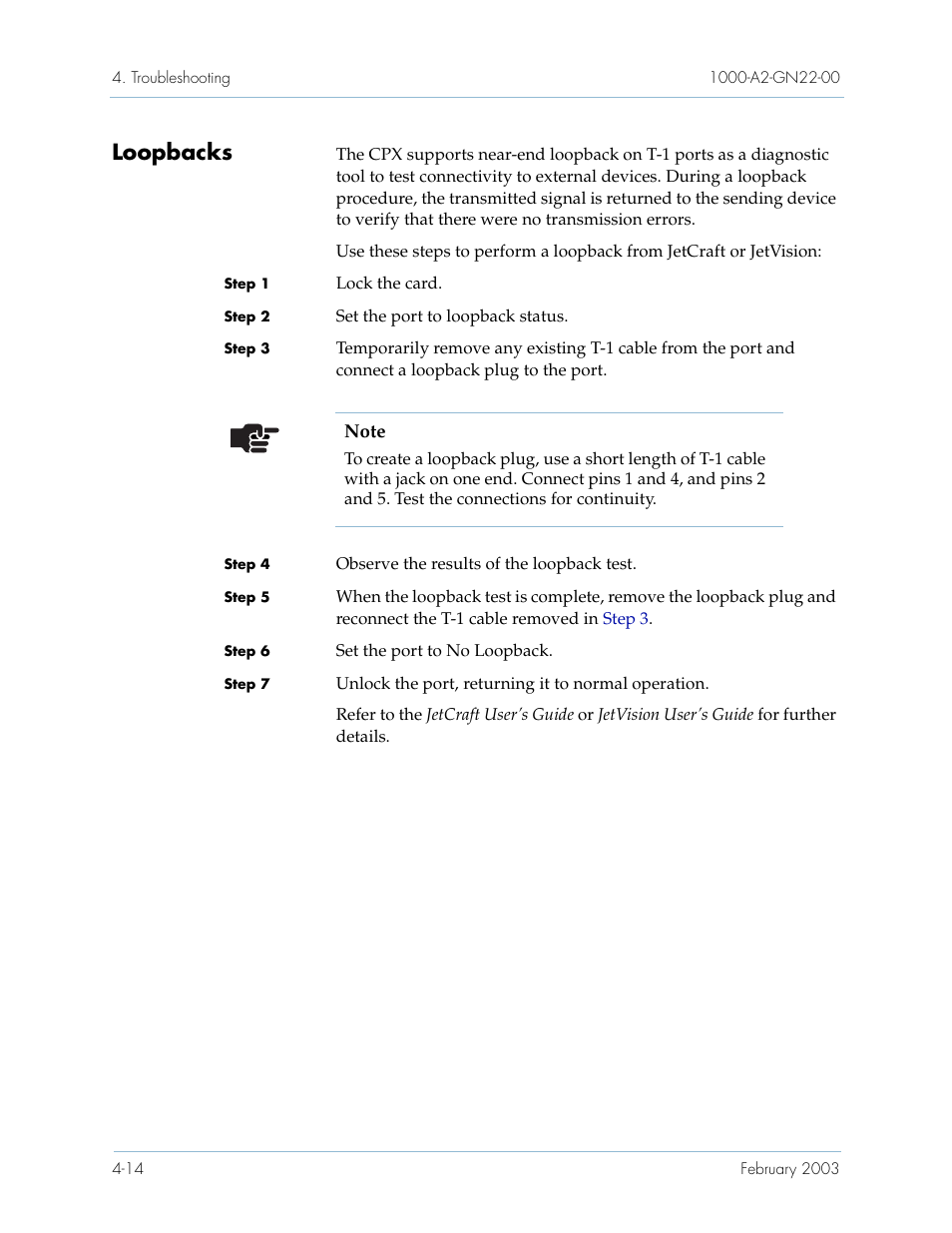 Loopbacks, Loopbacks -14 | Paradyne Jetstream CPX-1000 User Manual | Page 114 / 160