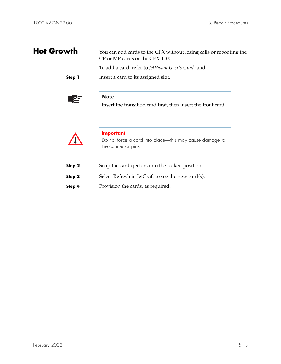 Hot growth, Hot growth -13 | Paradyne Jetstream CPX-1000 User Manual | Page 127 / 160
