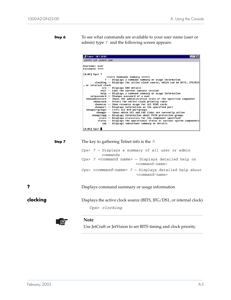 Clocking | Paradyne Jetstream CPX-1000 User Manual | Page 133 / 160