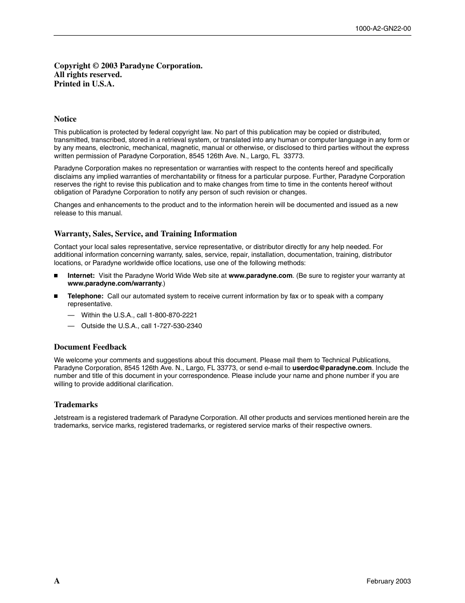 Paradyne Jetstream CPX-1000 User Manual | Page 2 / 160