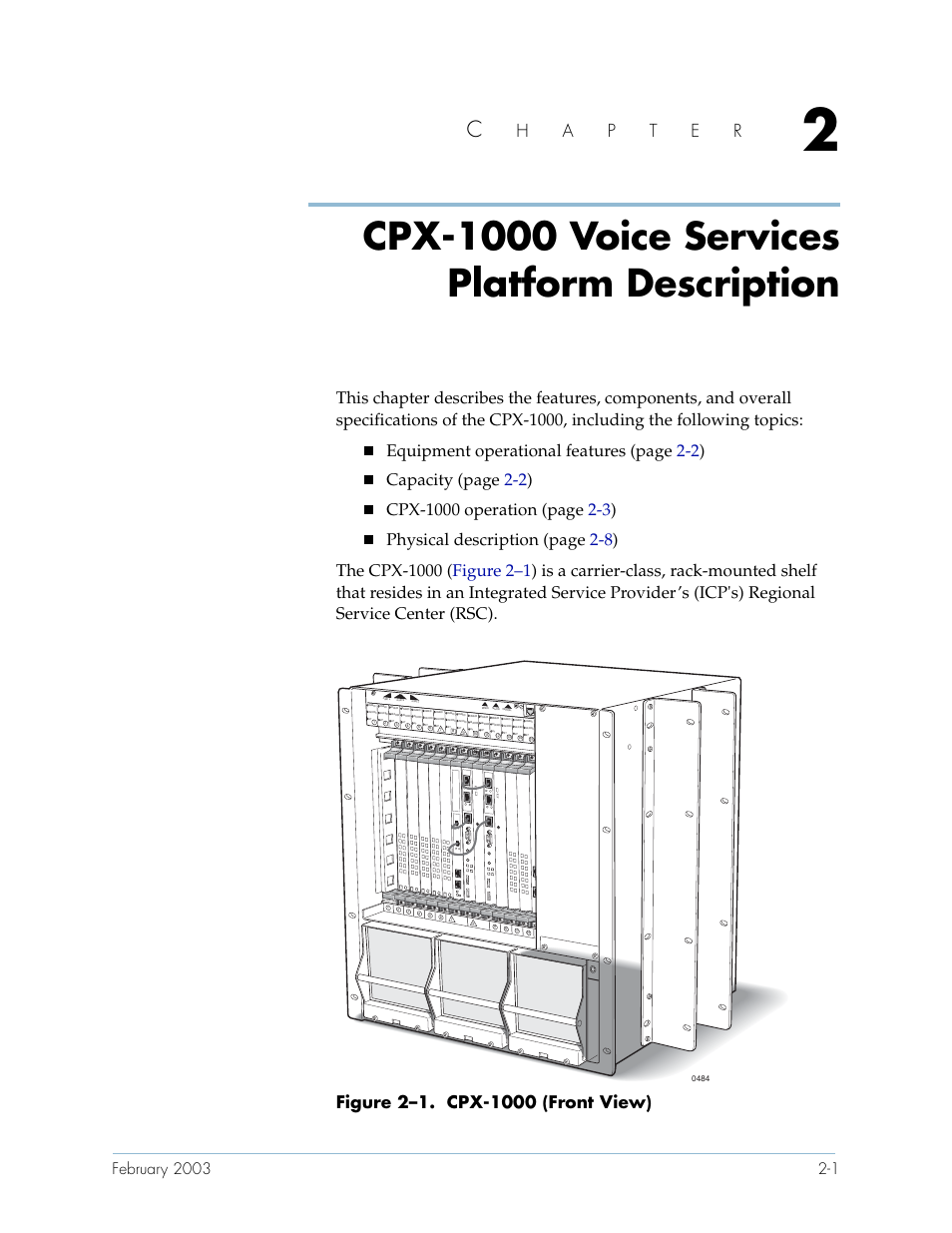 Cpx-1000 voice services platform description, Chapter 2 | Paradyne Jetstream CPX-1000 User Manual | Page 25 / 160
