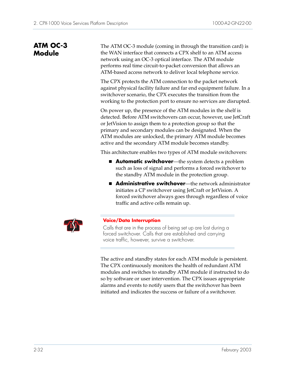Atm oc-3 module, Atm oc-3 module -32 | Paradyne Jetstream CPX-1000 User Manual | Page 56 / 160