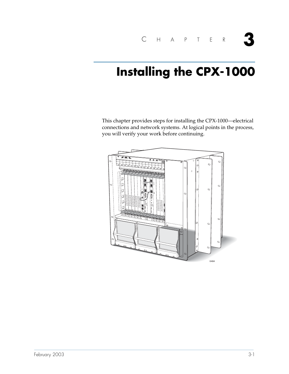 Installing the cpx-1000, Chapter 3, Installing the cpx | For m | Paradyne Jetstream CPX-1000 User Manual | Page 65 / 160