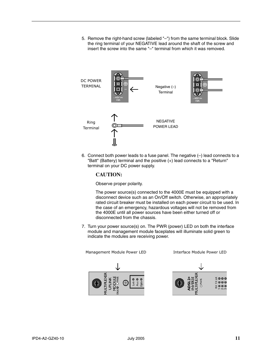 Caution | Paradyne IP Broadband Loop Carrier 4000E User Manual | Page 11 / 20