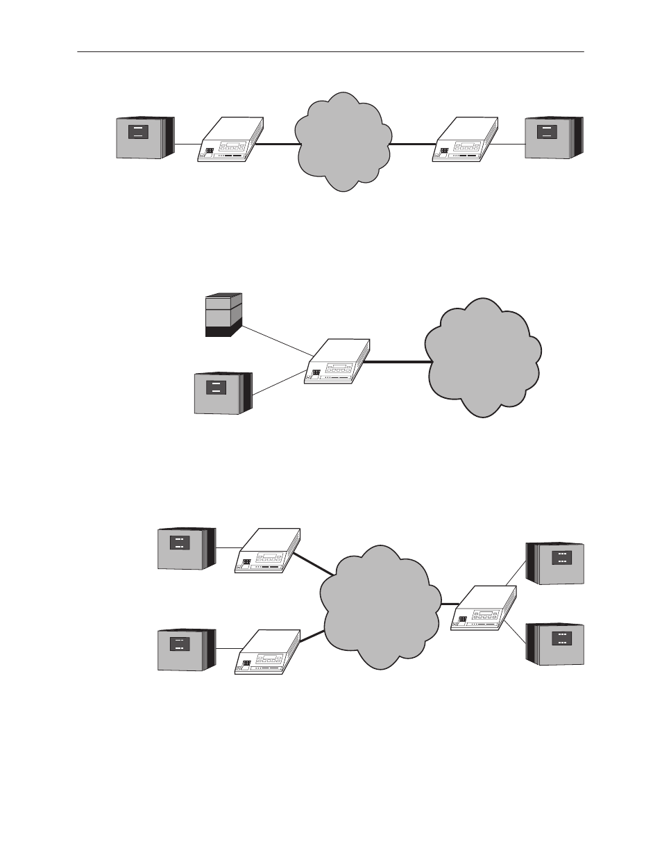 Point-to-point lan interconnection, Figure 2-1, Shared access to network-based services | Figure 2-2, Fractional t1 network applications, Figure 2-3 | Paradyne 3160 User Manual | Page 26 / 296