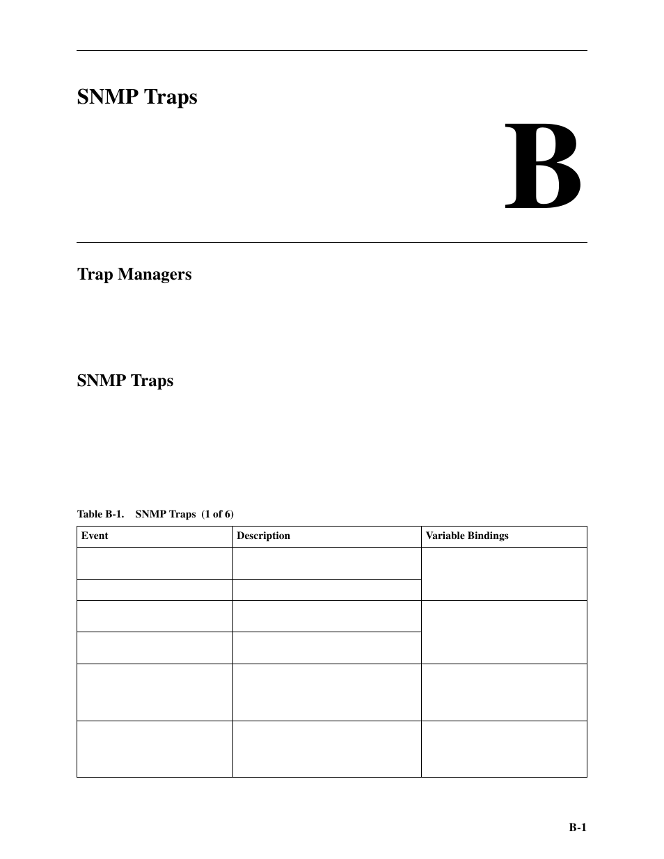 Snmp traps, Trap managers, B snmp traps | Appendix b | Paradyne Hotwire ATM Line Cards 8385 User Manual | Page 117 / 132