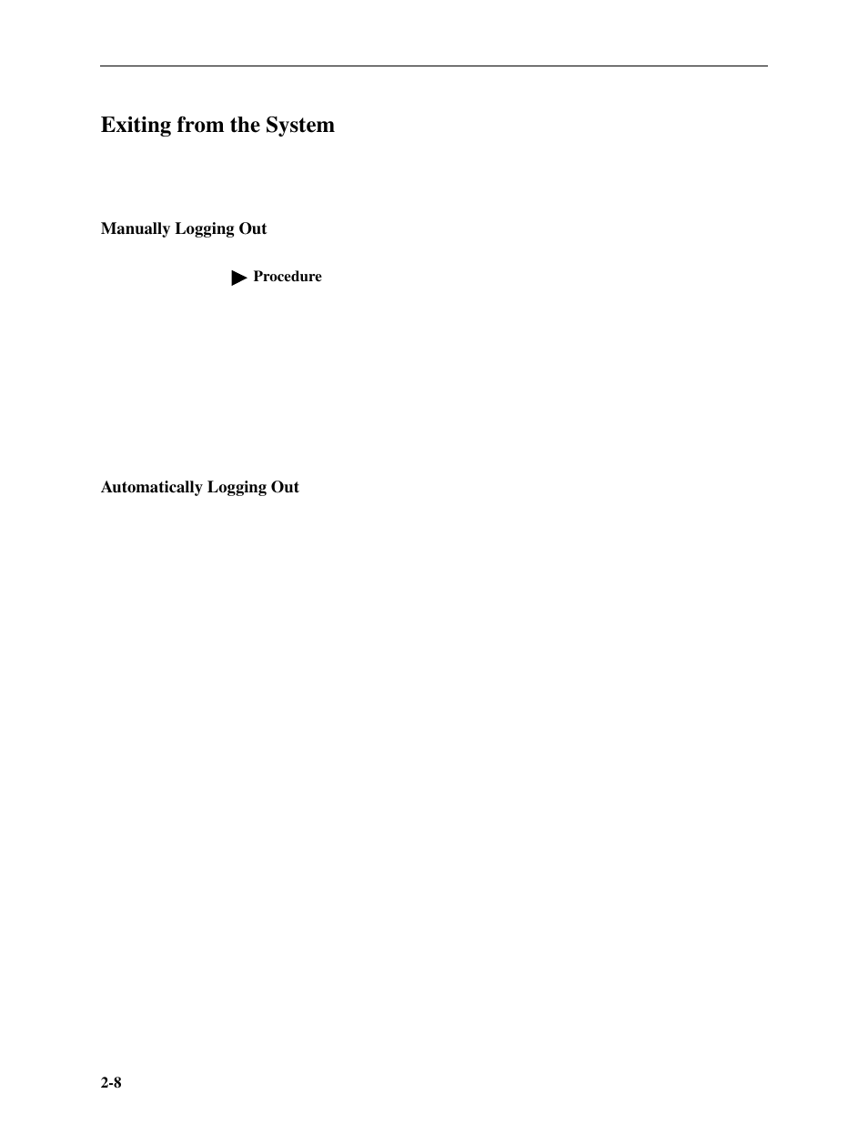 Exiting from the system, Manually logging out, Automatically logging out | Paradyne Hotwire ATM Line Cards 8385 User Manual | Page 22 / 132