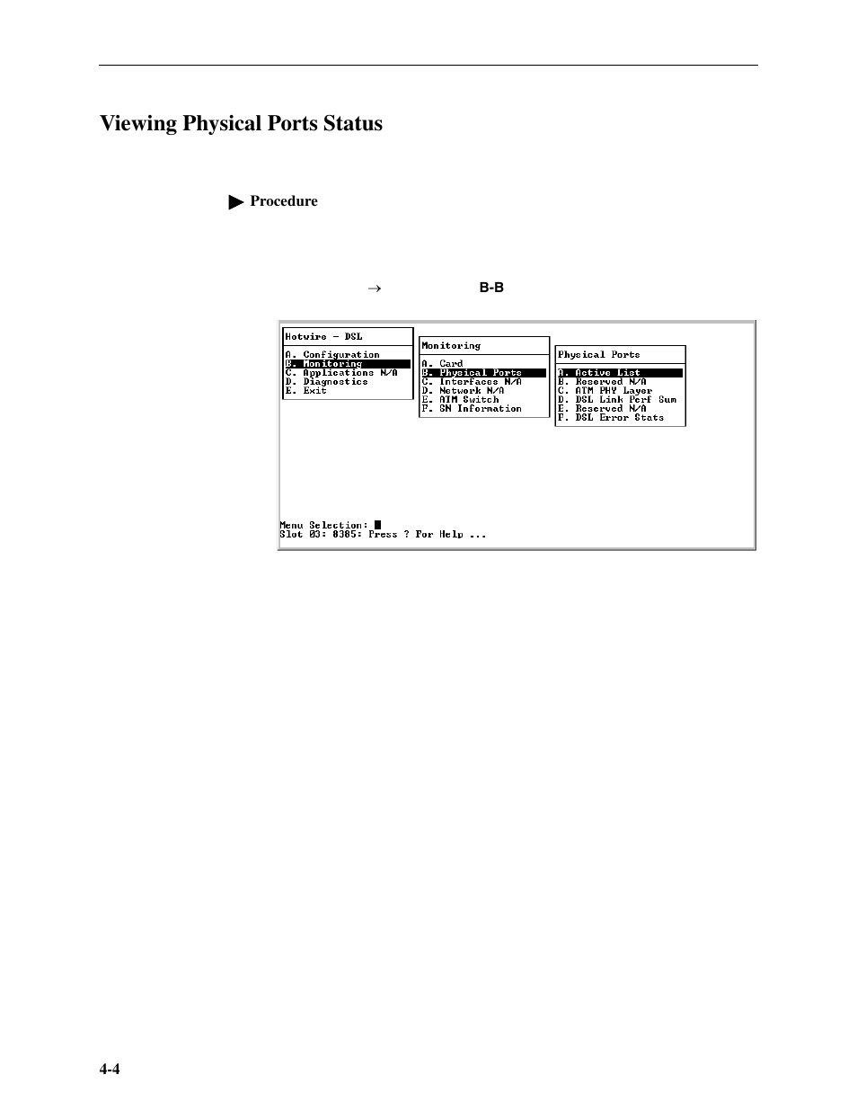 Viewing physical ports status | Paradyne Hotwire ATM Line Cards 8385 User Manual | Page 70 / 132