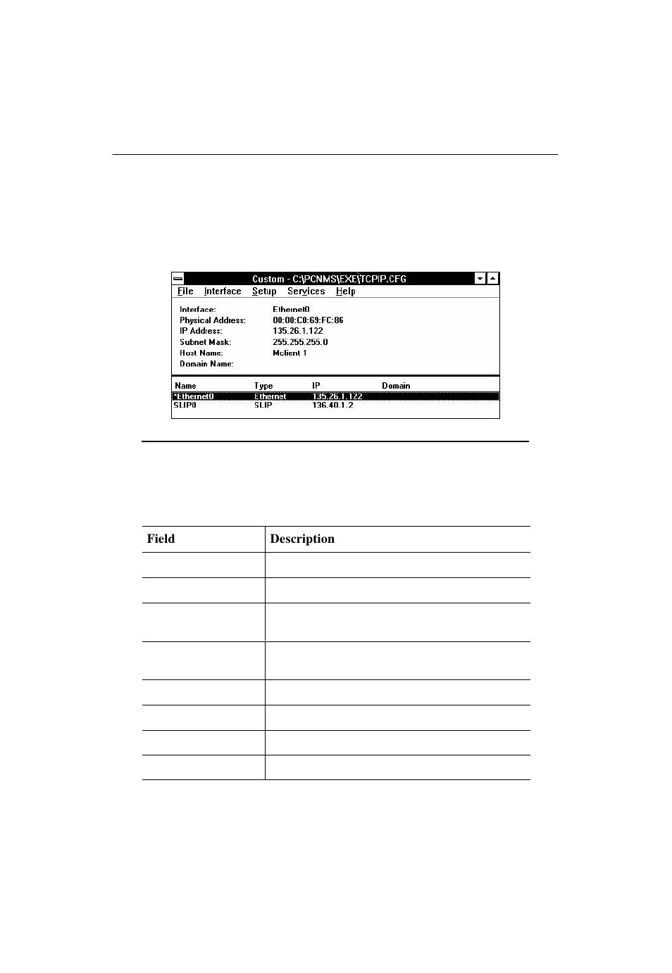 Viewing network settings, Custom window, Custom window fields | Paradyne COMSPHERE 6700 SERIES User Manual | Page 33 / 57