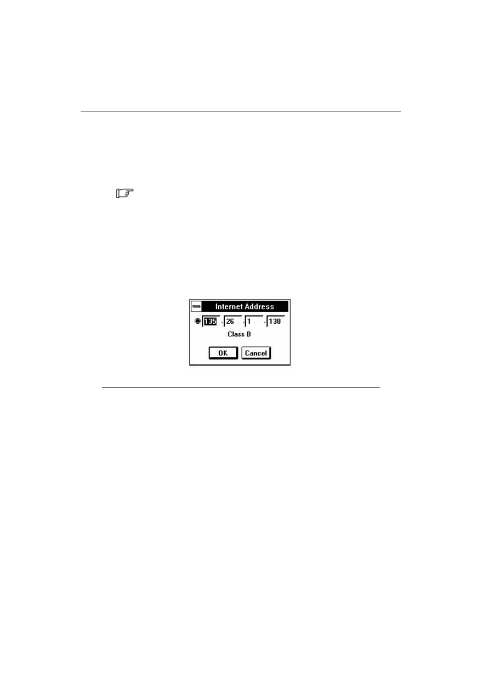 Selecting the ip address of a workstation, Internet address dialog box | Paradyne COMSPHERE 6700 SERIES User Manual | Page 36 / 57
