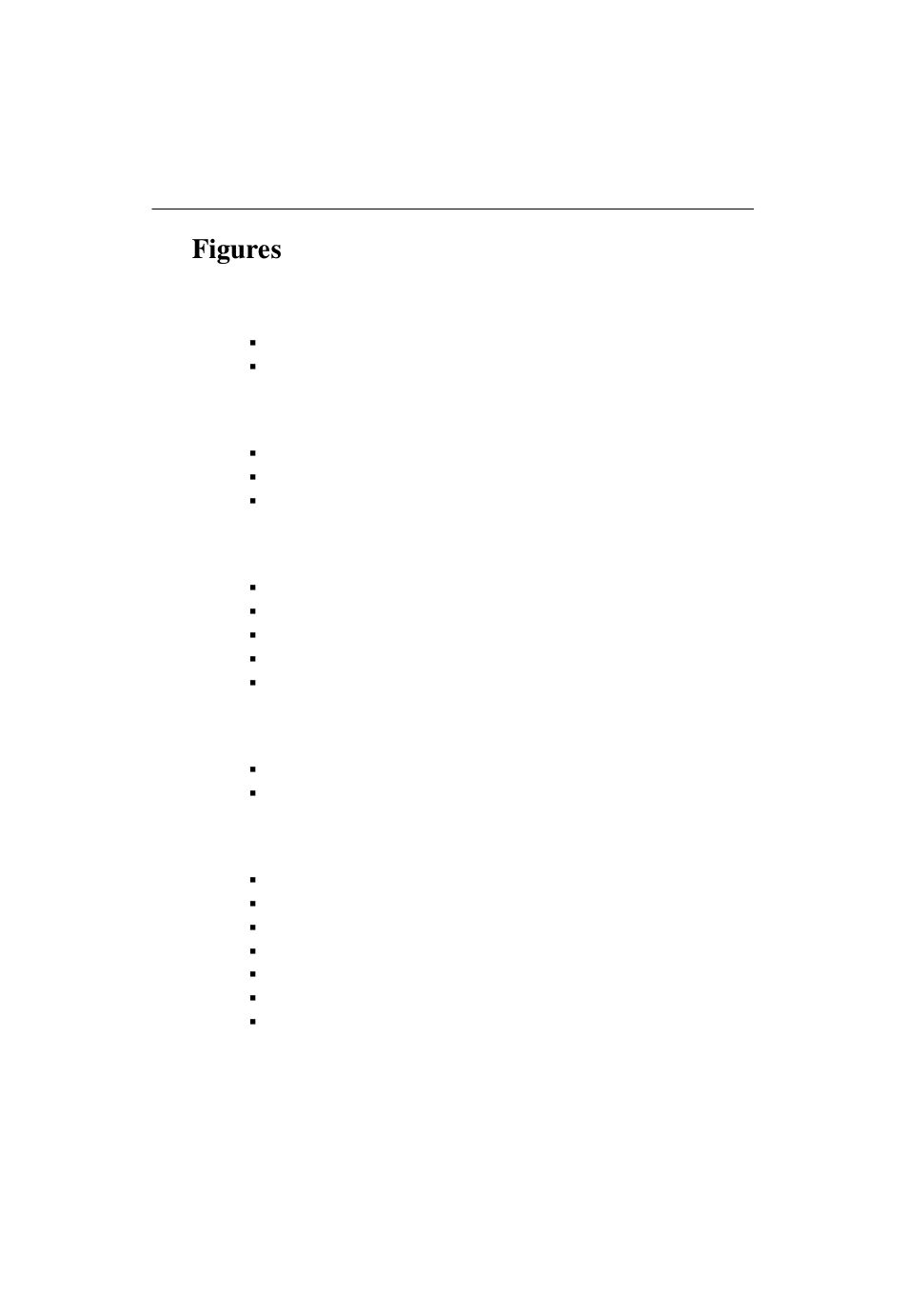 List of figures, Figures, 1overview | 2workstation settings, 3configuration files and interfaces, 4snmp settings, 5custom network interface settings | Paradyne COMSPHERE 6700 SERIES User Manual | Page 5 / 57