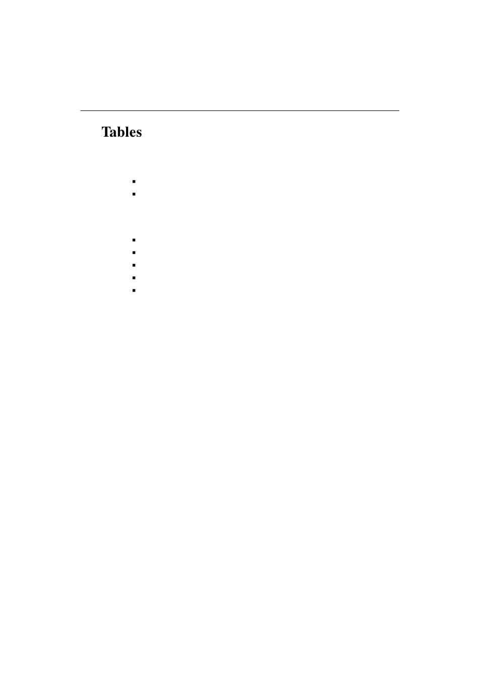 List of tables, Tables, 4snmp settings | 5custom nework interface settings | Paradyne COMSPHERE 6700 SERIES User Manual | Page 6 / 57