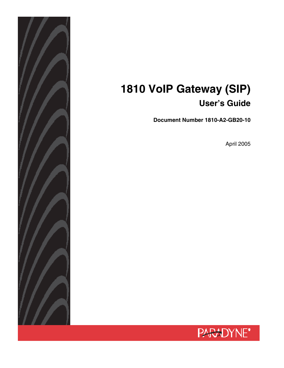 Paradyne 1810 User Manual | 31 pages