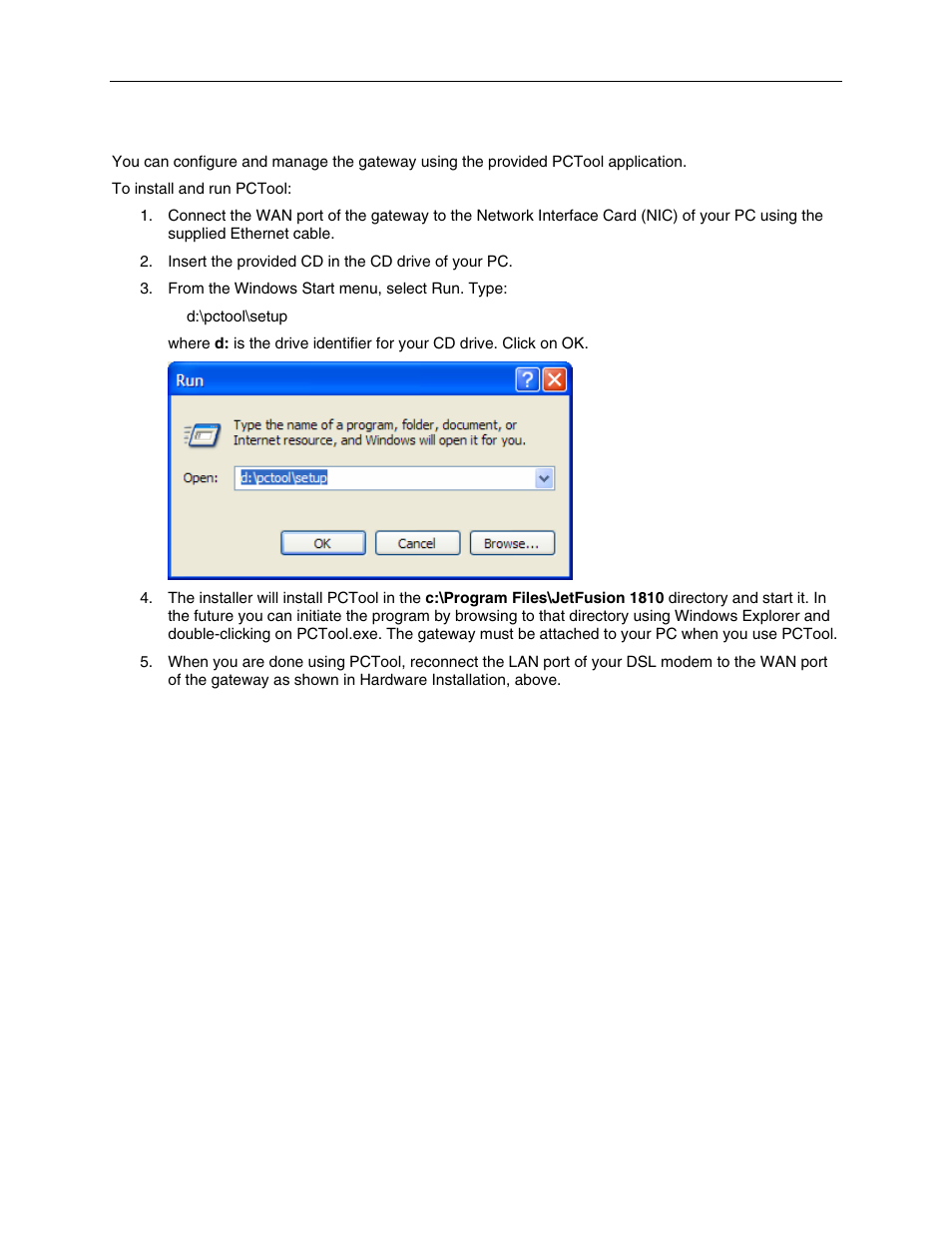 Installing and starting pctool, Chapter 3, Installing pctool | Chapter 3 installing and starting pctool | Paradyne 1810 User Manual | Page 10 / 31