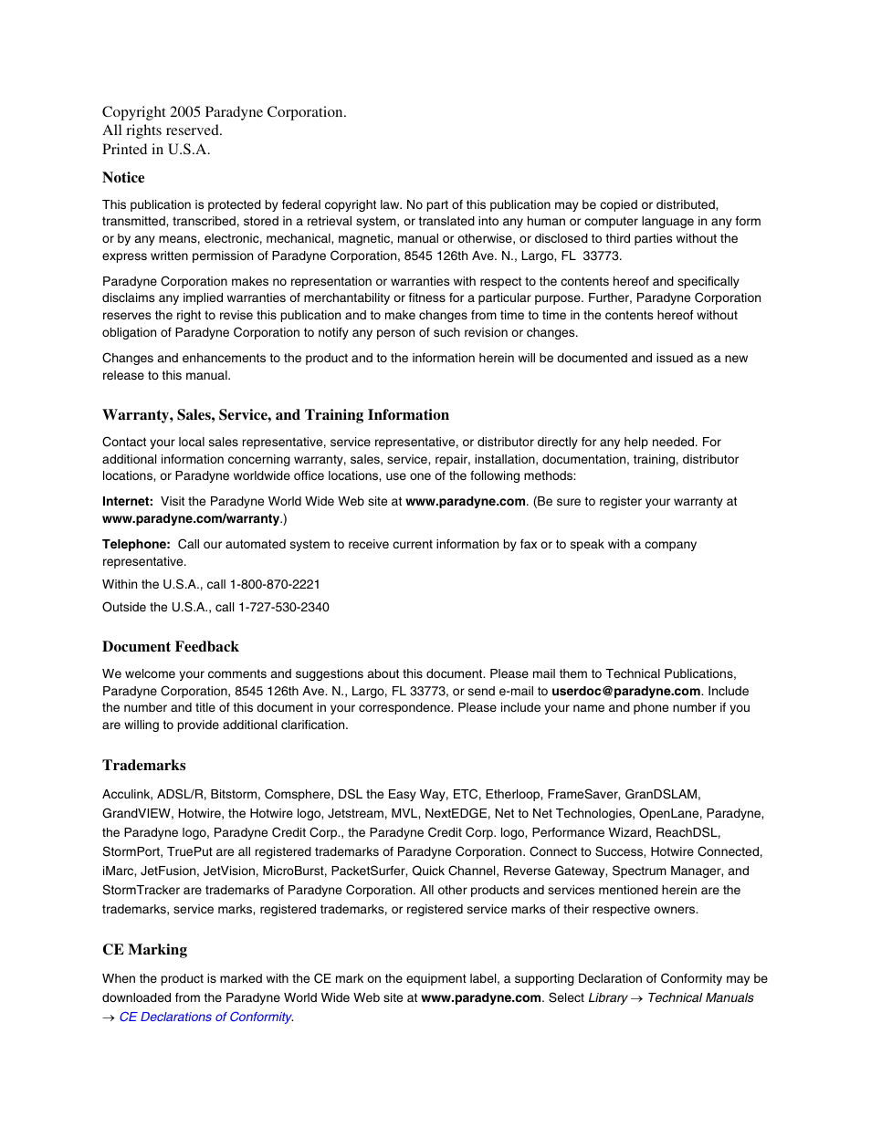 Paradyne 1810 User Manual | Page 2 / 31