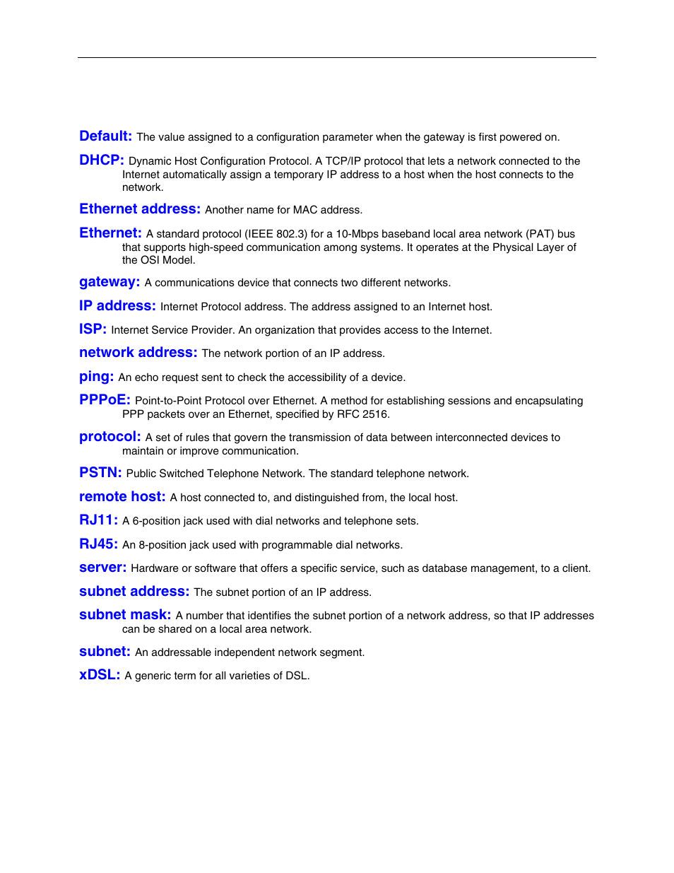 Glossary, Appendix a: glossary | Paradyne 1810 User Manual | Page 31 / 31