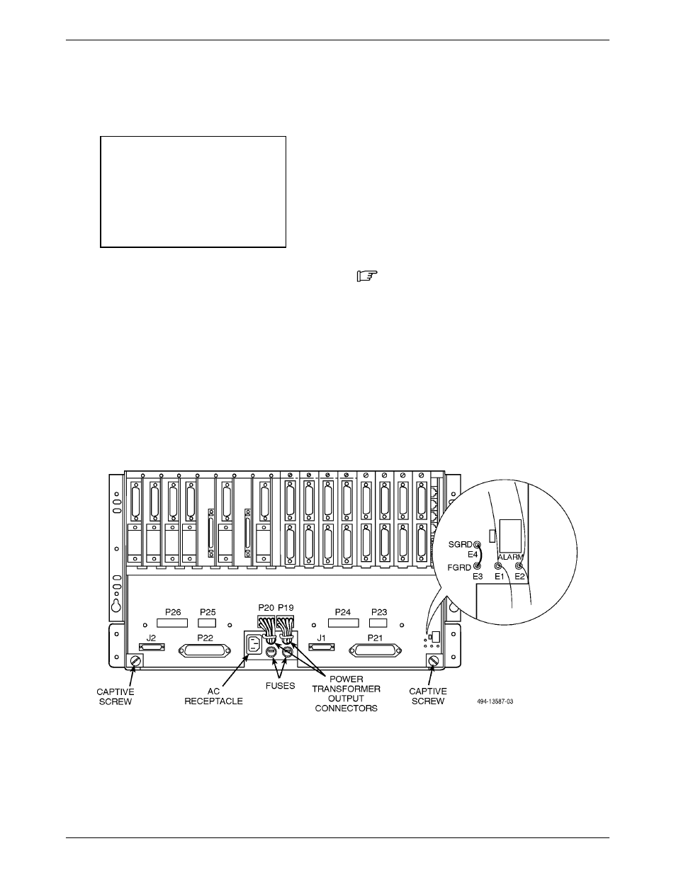 Comsphere 3000 series carrier (rear), Power transformer unit installation | Paradyne COMSPHERE 3000 User Manual | Page 38 / 131