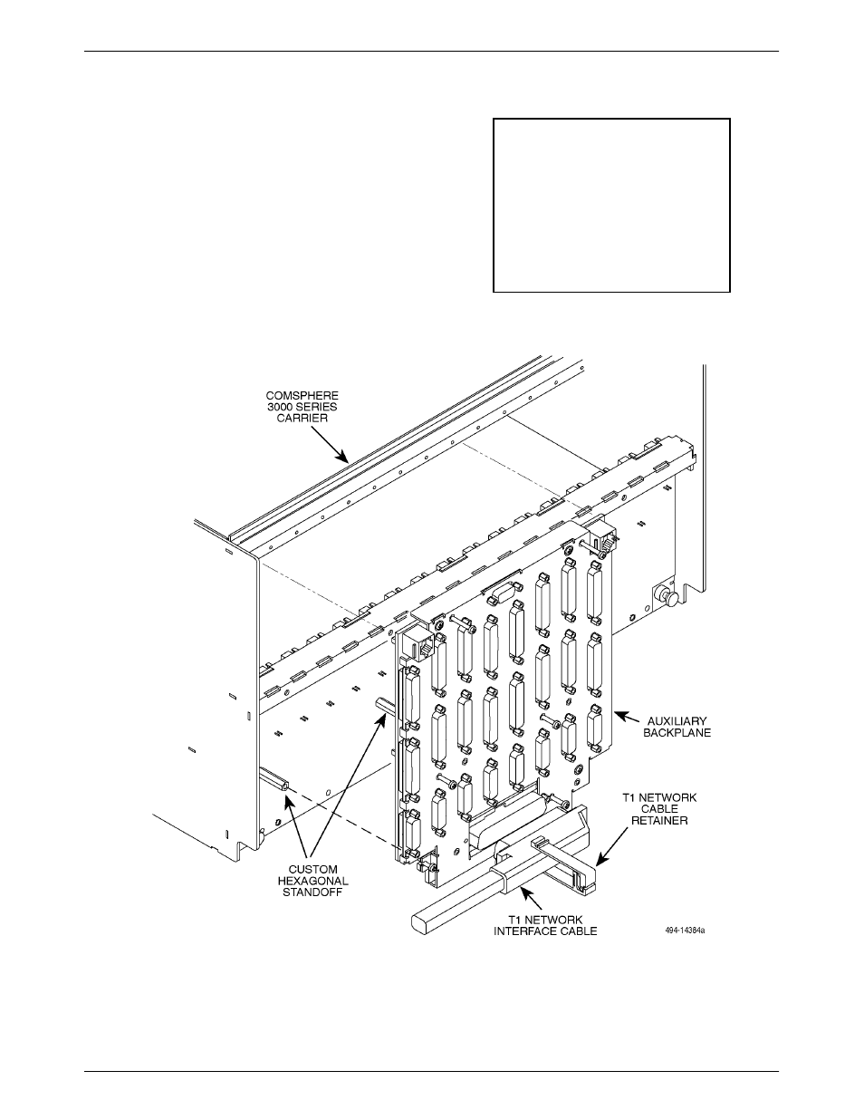 Auxiliary backplane installation, Comsphere 3000 series carrier | Paradyne COMSPHERE 3000 User Manual | Page 59 / 131