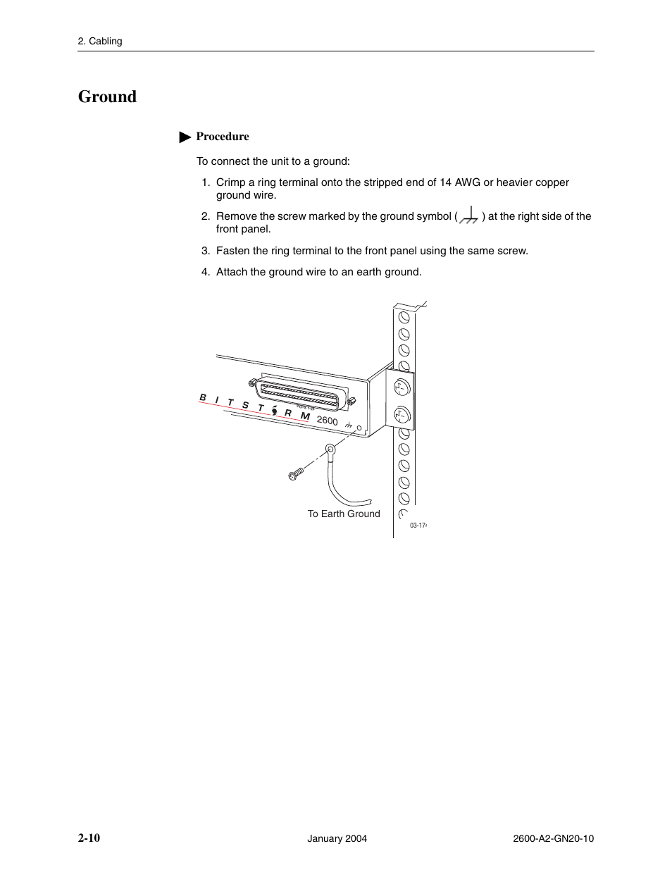 Ground | Paradyne BitStorm 2600 IP DSLAM User Manual | Page 32 / 58
