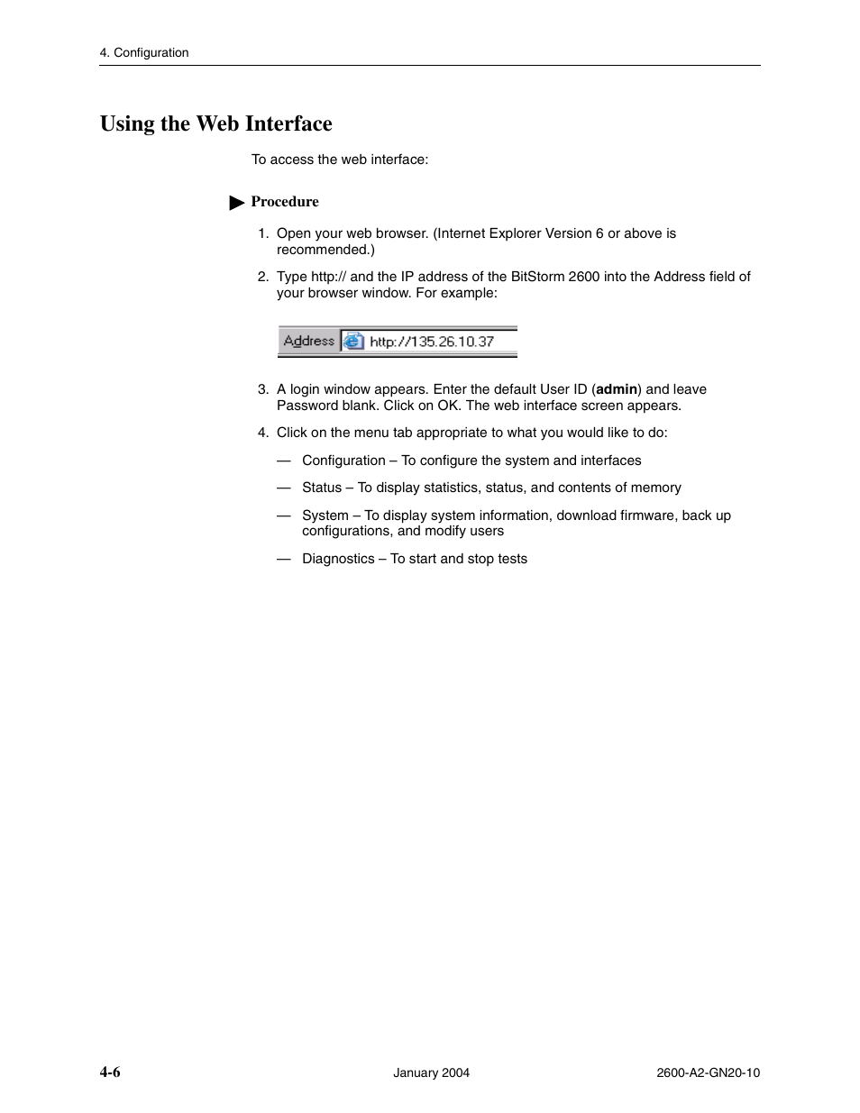Using the web interface | Paradyne BitStorm 2600 IP DSLAM User Manual | Page 42 / 58