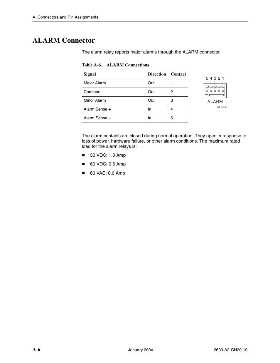 Alarm connector | Paradyne BitStorm 2600 IP DSLAM User Manual | Page 50 / 58