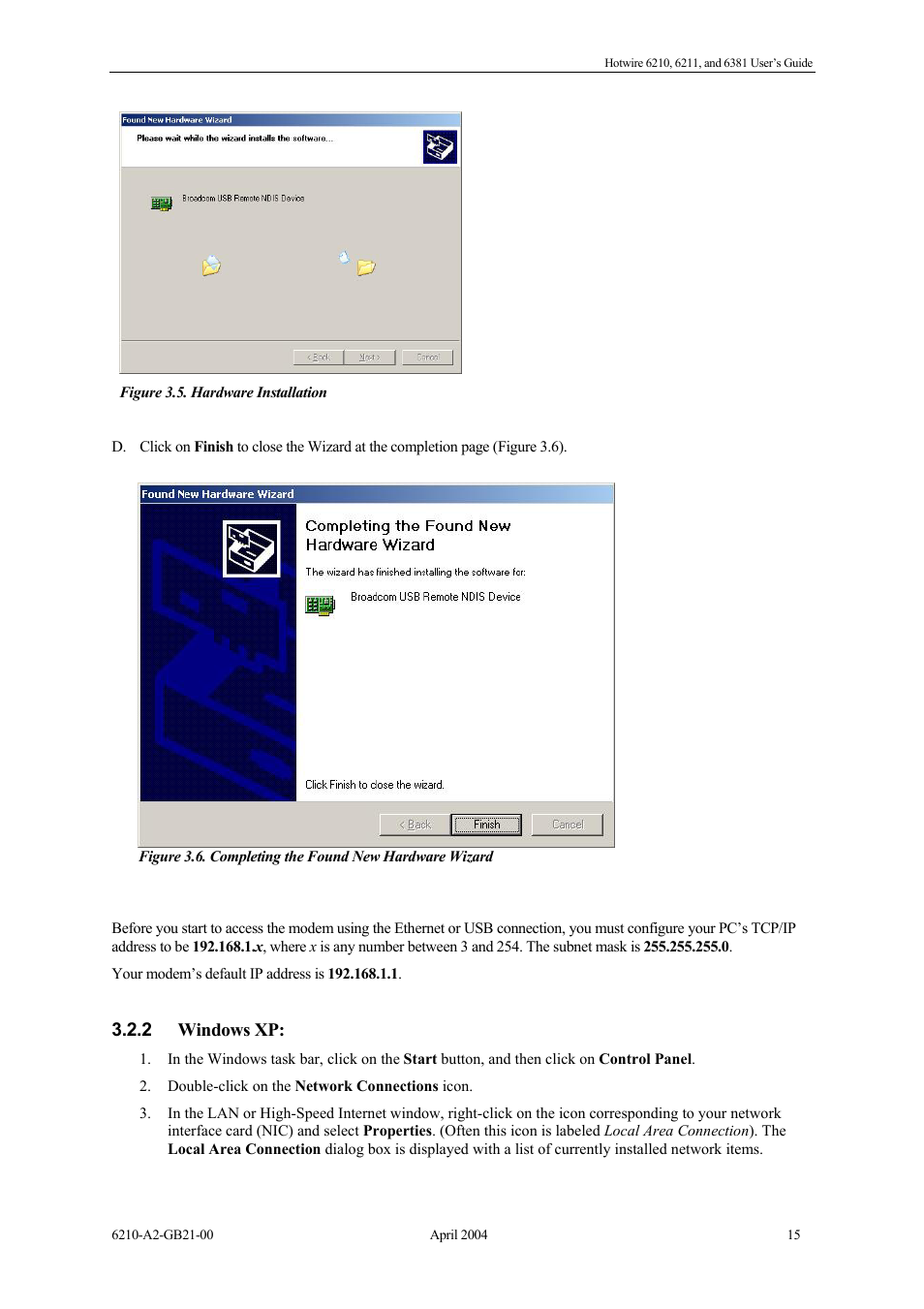 Windows xp | Paradyne 6381 User Manual | Page 15 / 46