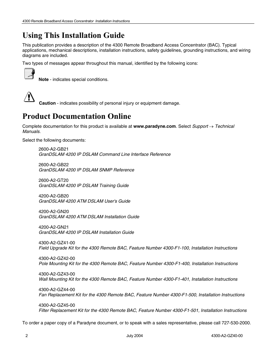 Product documentation online, Using this installation guide | Paradyne 4300 User Manual | Page 2 / 22