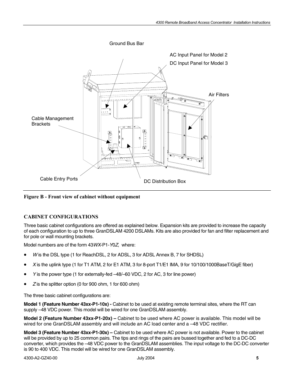 Cabinet configurations | Paradyne 4300 User Manual | Page 5 / 22