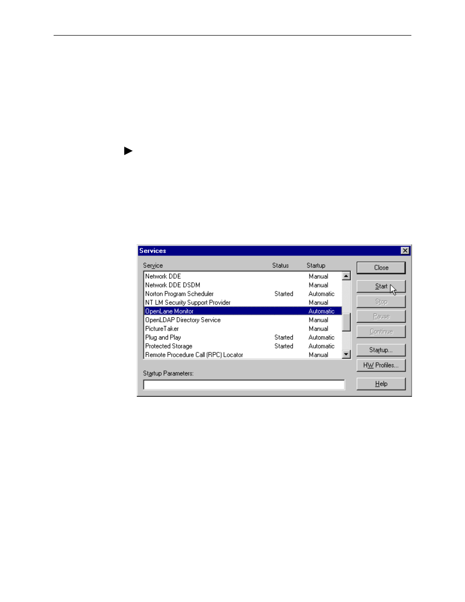 Starting openlane web and database services | Paradyne OpenLane SLM 5.5 User Manual | Page 31 / 112