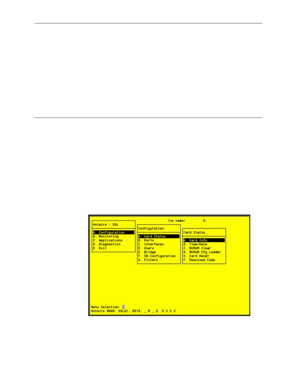 Mvl and 8510 radsl card configuration, 8310 mvl and 8510 radsl card configuration, Overview | Dsl configuration card status screens, Chapter 4, 8310 mvl and 8510 radsl card, Configuration, See chapter 4 | Paradyne 8310 MVLt User Manual | Page 39 / 108