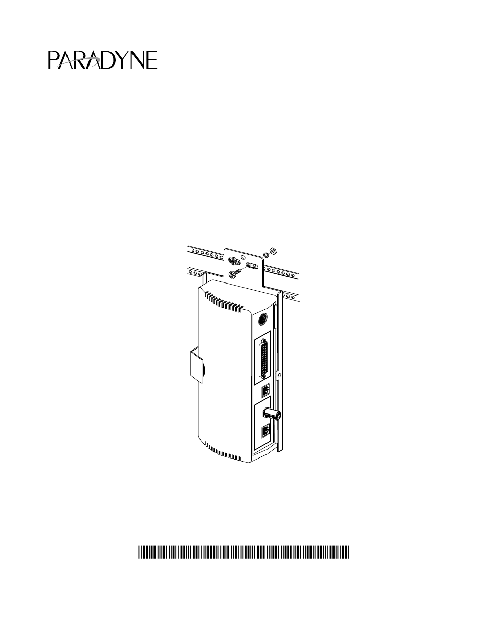 Paradyne Adapter Bracket User Manual | 1 page