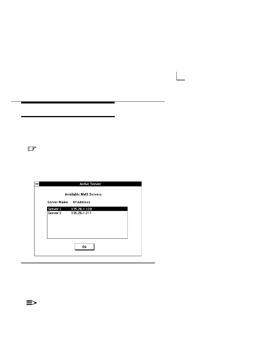 Choosing the active server, Active server dialog box | Paradyne COMSPHERE 6700-A2-GB22-00 User Manual | Page 19 / 60