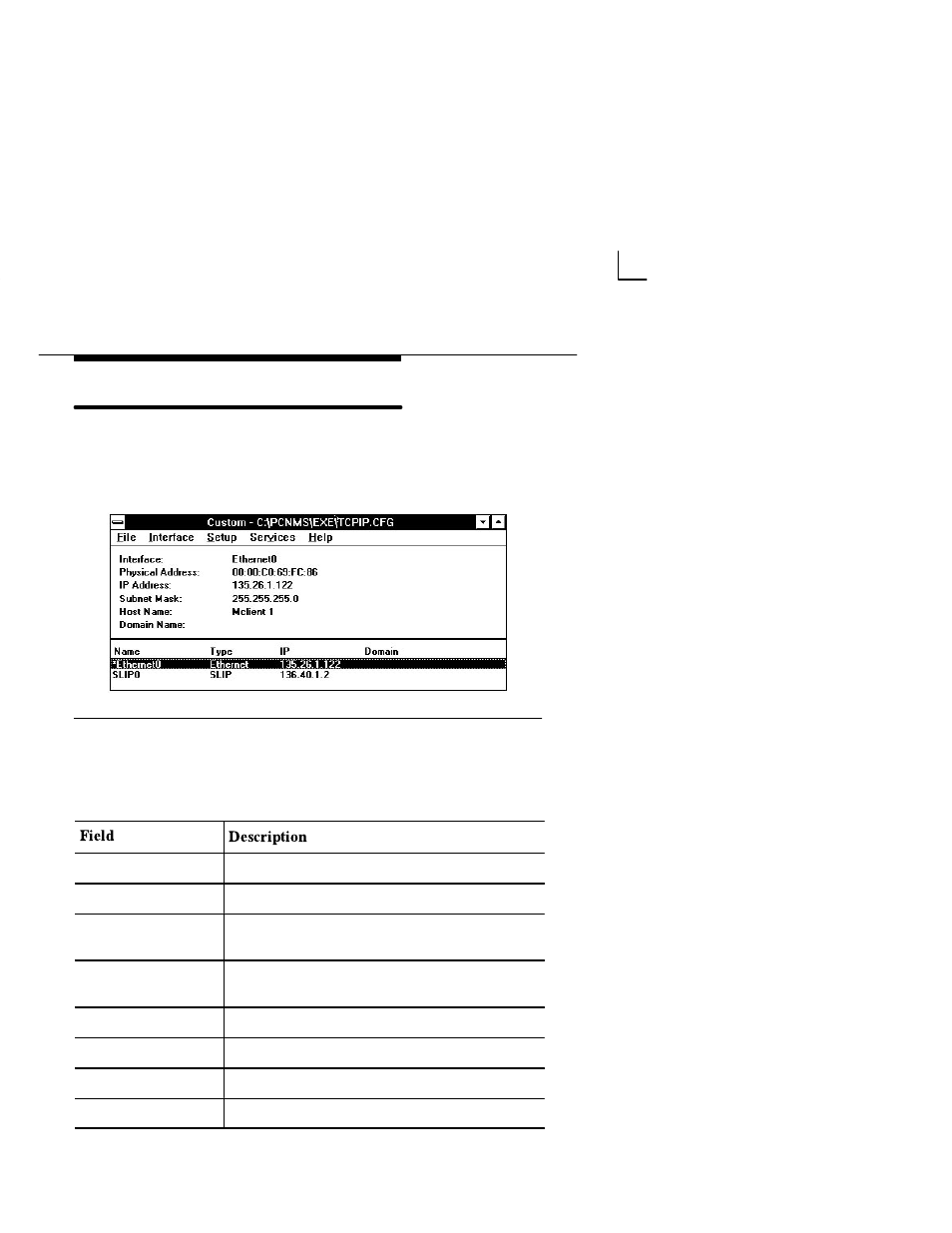 Viewing network settings, Custom window, Custom window fields | Paradyne COMSPHERE 6700-A2-GB22-00 User Manual | Page 36 / 60