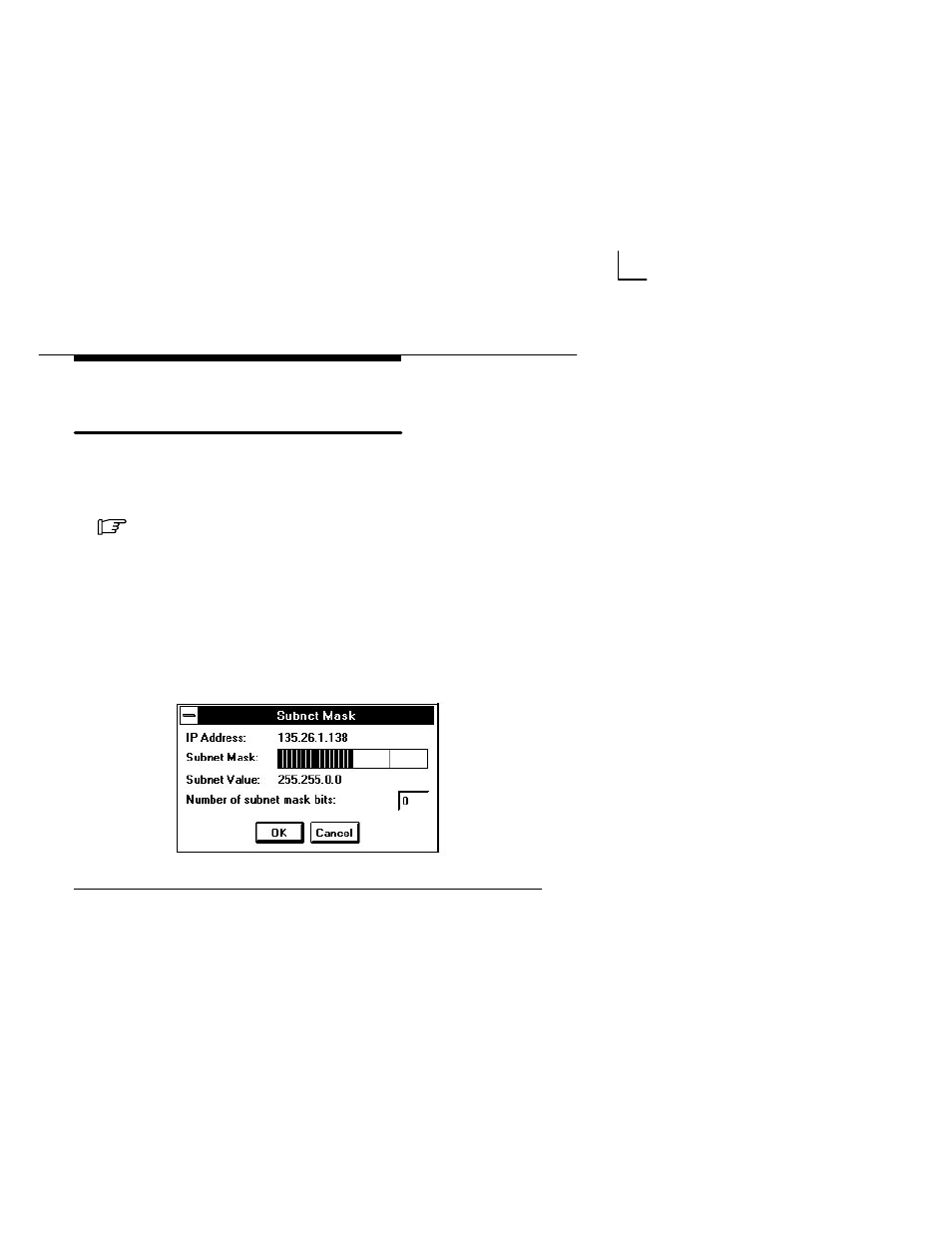 Setting the number of subnet mask bits, Subnet mask dialog box | Paradyne COMSPHERE 6700-A2-GB22-00 User Manual | Page 40 / 60