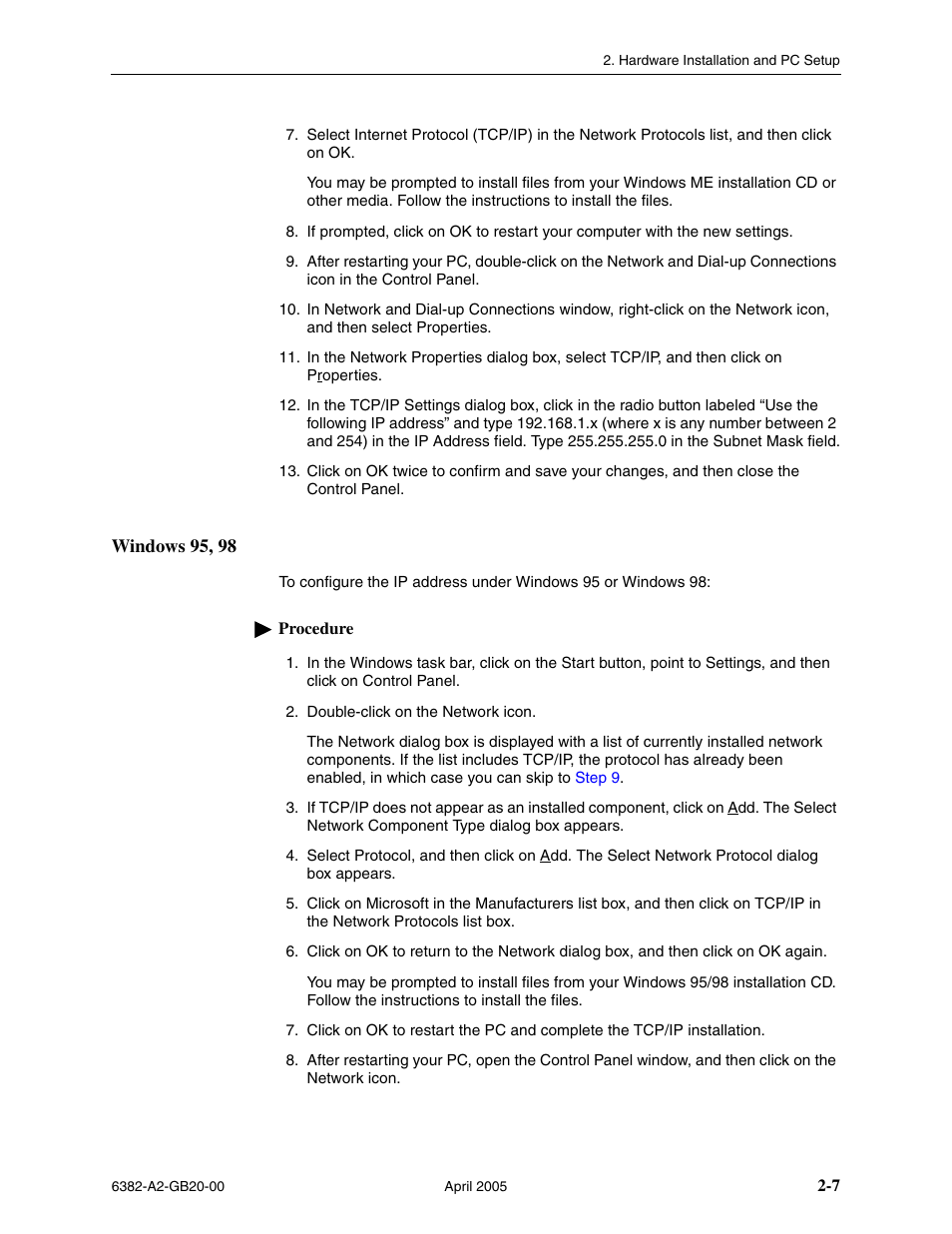 Windows 95, 98 | Paradyne 6382 User Manual | Page 23 / 76