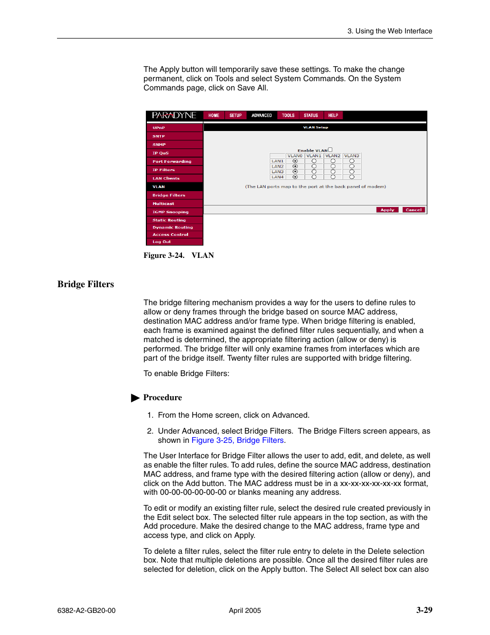 Bridge filters | Paradyne 6382 User Manual | Page 53 / 76