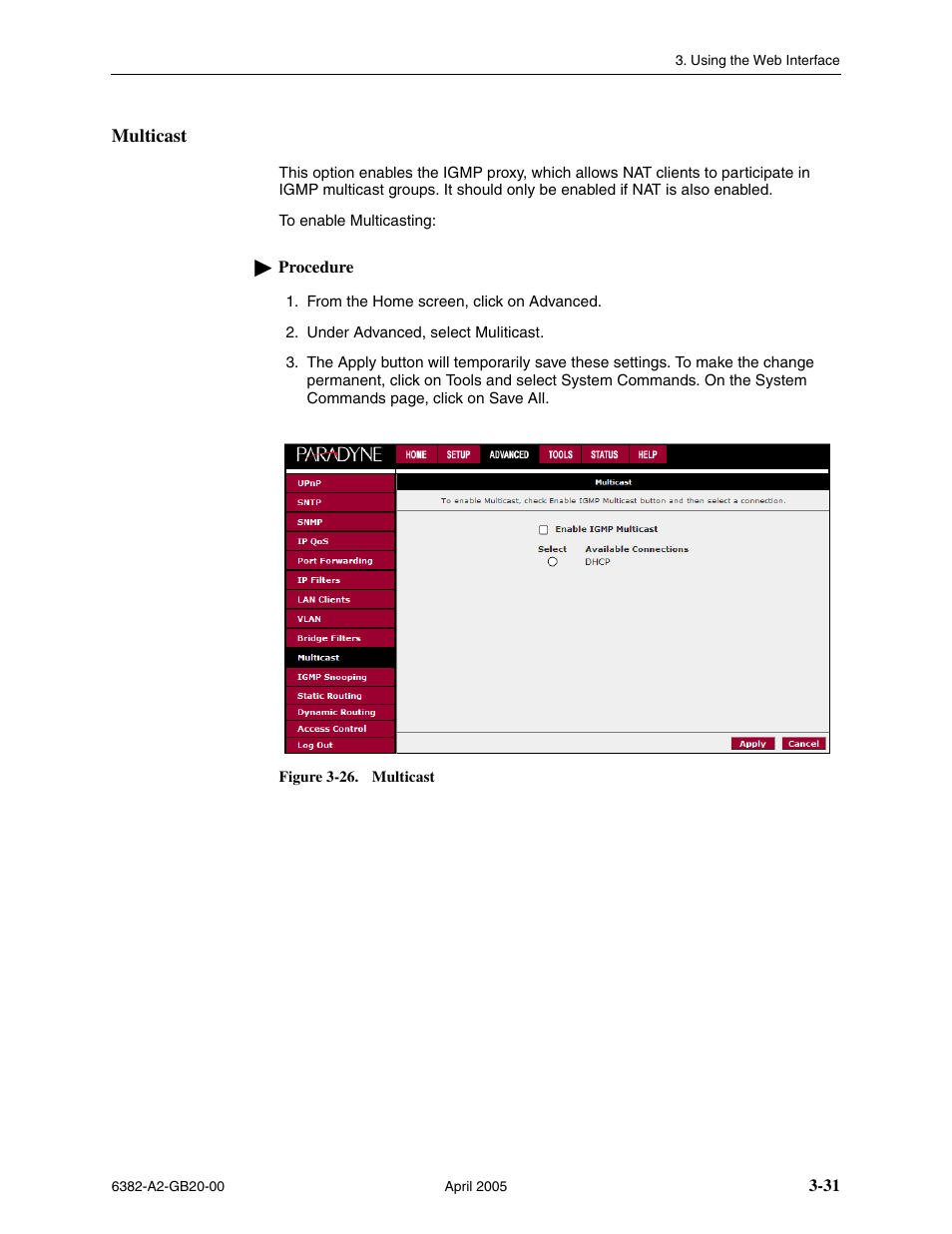 Multicast | Paradyne 6382 User Manual | Page 55 / 76