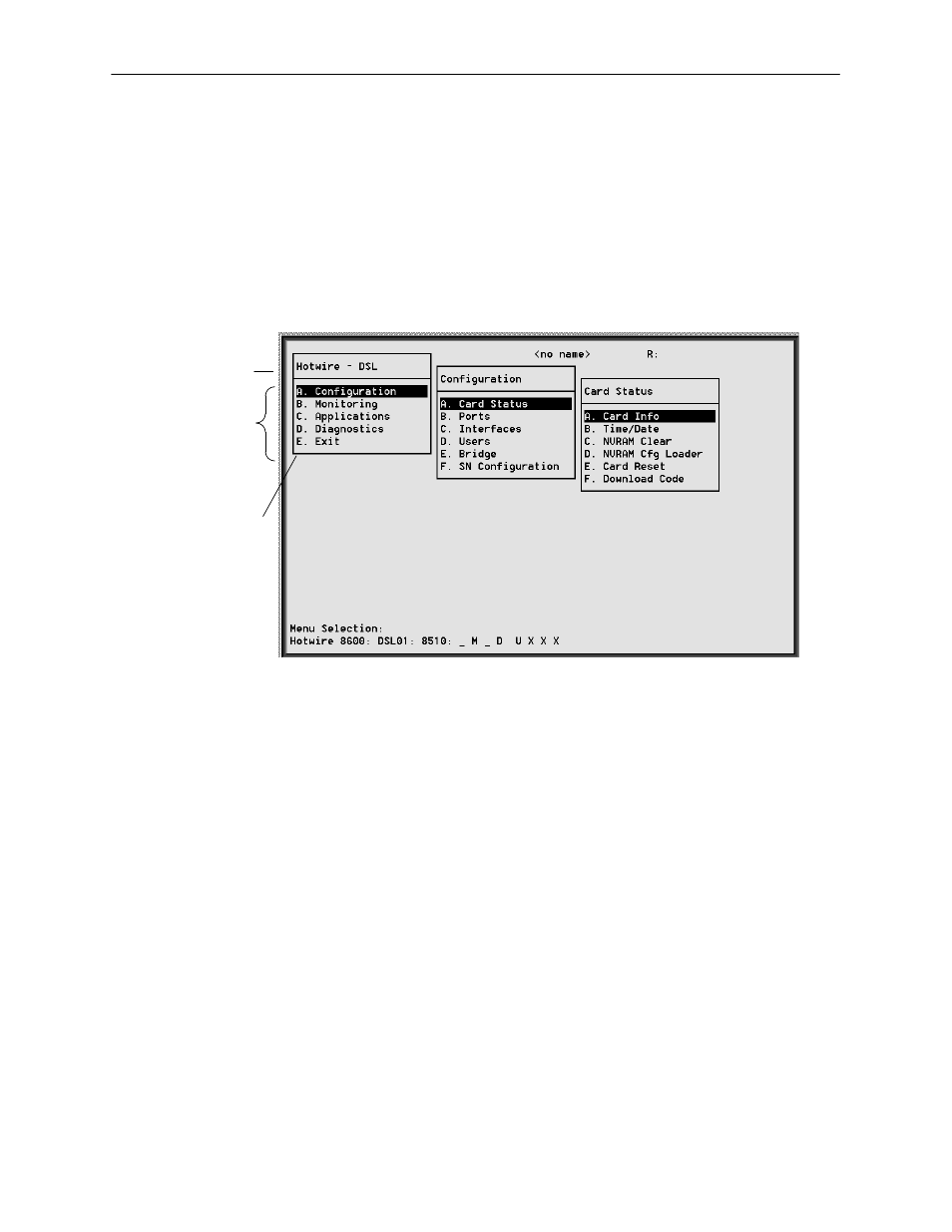 Menu and screen formats, Components of a hotwire menu | Paradyne HOTWIRE 8310 MVL User Manual | Page 20 / 98