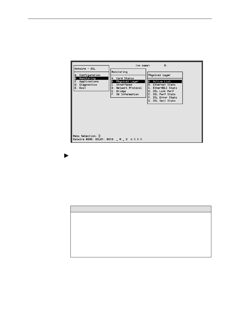 Dsl monitoring physical layer screens | Paradyne HOTWIRE 8310 MVL User Manual | Page 57 / 98