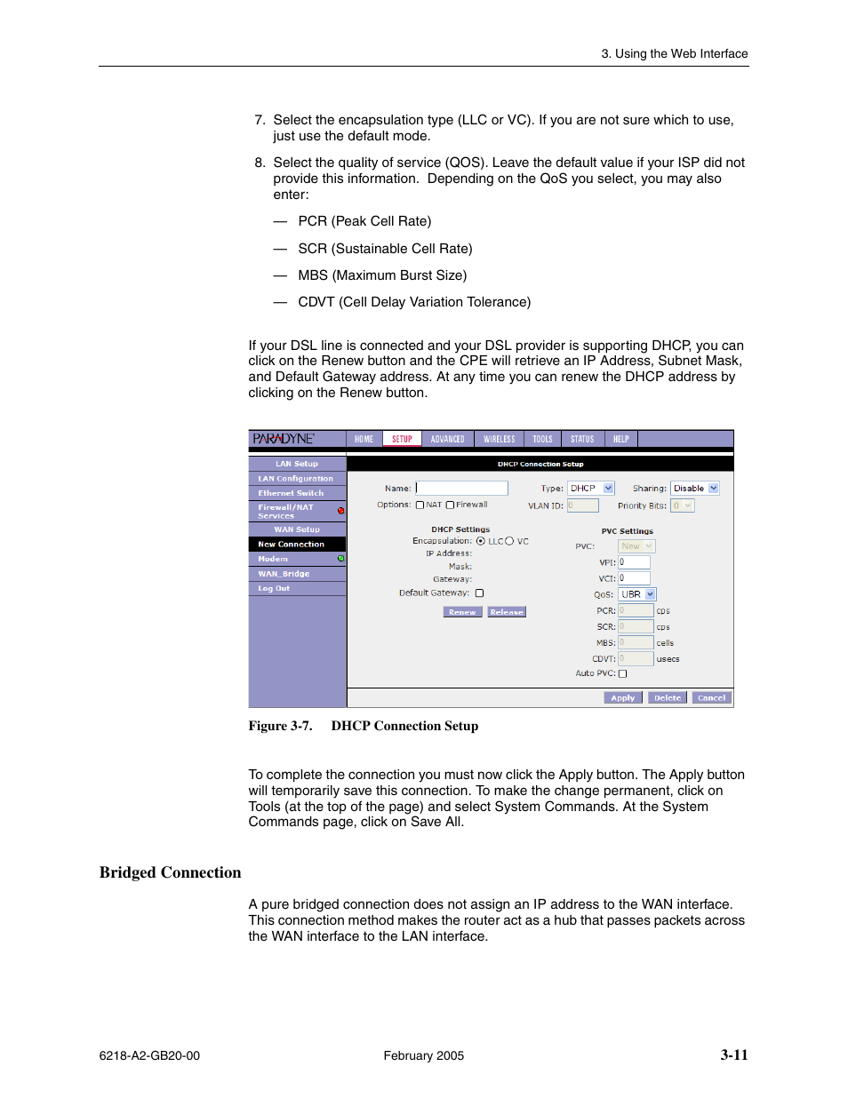 Bridged connection | Paradyne 6218 User Manual | Page 35 / 78